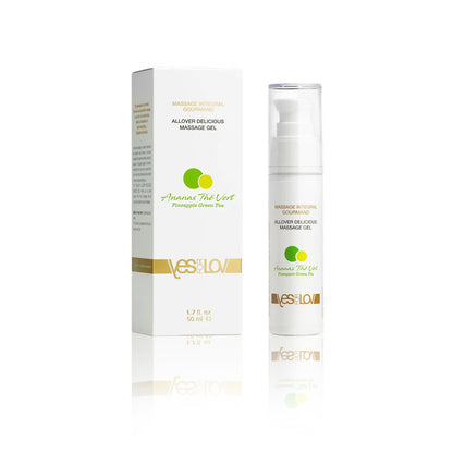 An exciting massage gel and lubricant with a pineapple and green tea flavour 