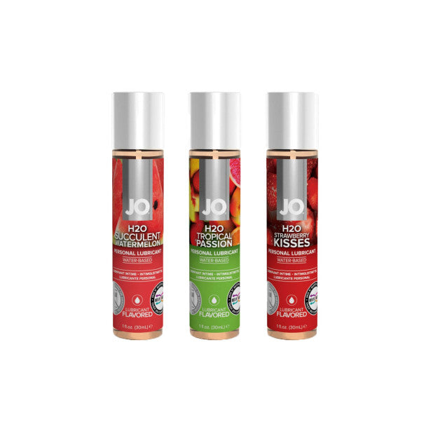 Three Flavor Lubricant Set: Watermelon, Strawberry, and Tropical 