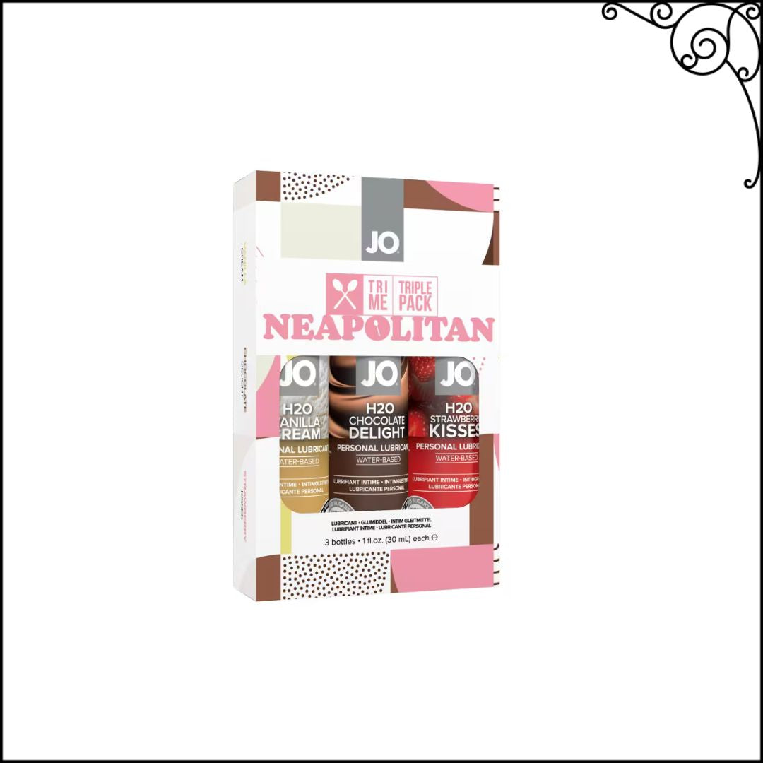 Three-Flavored Lubricant Set: Vanilla, Chocolate, and Strawberry by JO System